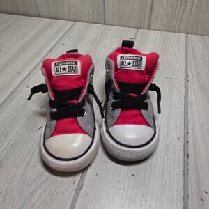 Converse All Star Chuck Taylors Gray Red Infant Shoes Size 5